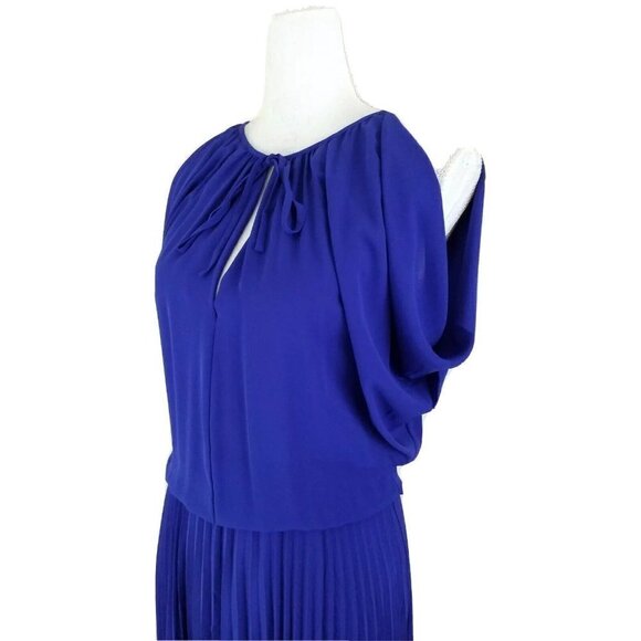 BCBGMaxAzria~Size XXS~"LONA" Royal Blue Fit & Flare Pleated Dress NWT $268.00 - Picture 3 of 8